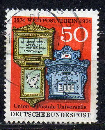 BRD, Mi-Nr. 825 gest., 100 Jahre Weltpostverein (UPU)