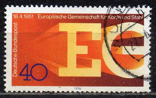BRD, Mi-Nr. 880 gest., 25 jahre Europäische Gemeinschaft für Kohle und Stahl