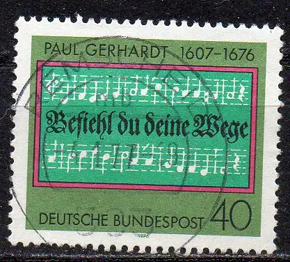 BRD, Mi-Nr. 893 gest., 300. Todestag von Paul Gerhardt
