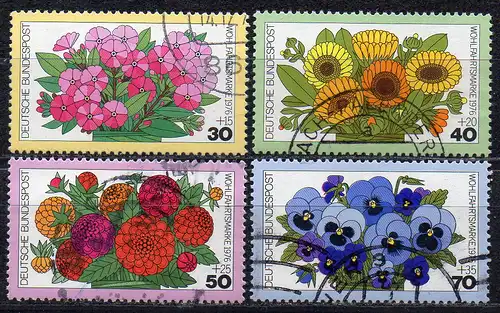 BRD, Mi-Nr. 904 - 907 gest., kompl., Wohlfahrt 1976: Gartenblumen