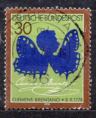 BRD, Mi-Nr. 978 gest., 200. Geburtstag von Clemens Brentano
