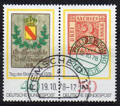 BRD, Mi-Nr. 980 + 981 gest., kompl., ZD, Tag der Briefmarke