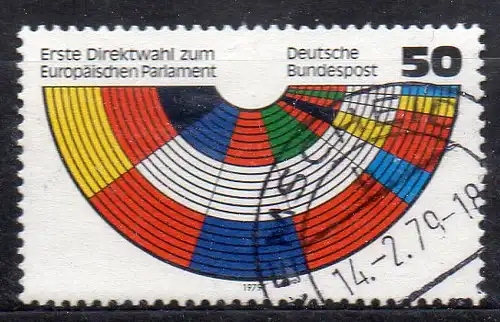 BRD, Mi-Nr. 1002 gest., 1. Direktwahlen zum Europäischen Parlament