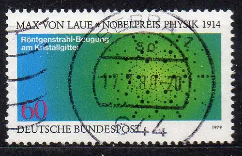 BRD, Mi-Nr. 1021 gest., Nobelpreisträger der Physik und Chemie