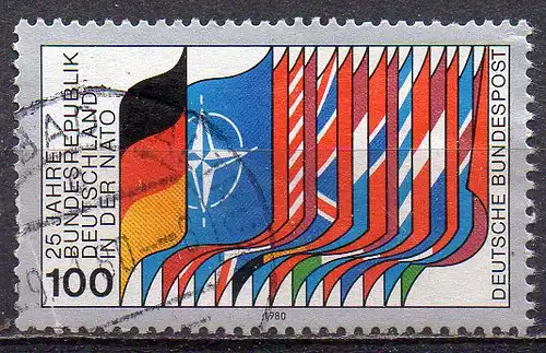 BRD, Mi-Nr. 1034 gest., 25 Jahre Zugehörigkeit zur NATO
