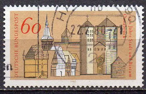 BRD, Mi-Nr. 1035 gest., 1200 Jahre Stadt und Bistum Osnabrück