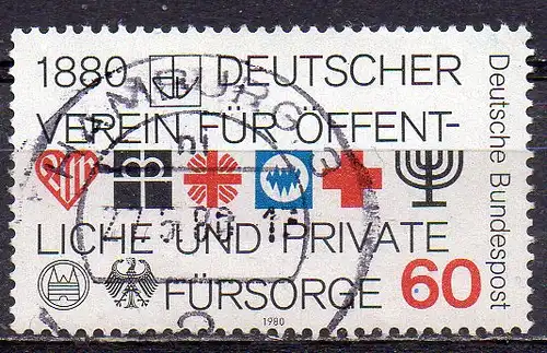 BRD, Mi-Nr. 1044 gest., 100 Jahre Deutscher Verein für öffentliche und private Fürsorge