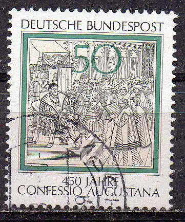 BRD, Mi-Nr. 1051 gest., 450 Jahre Augsburger Bekenntnis