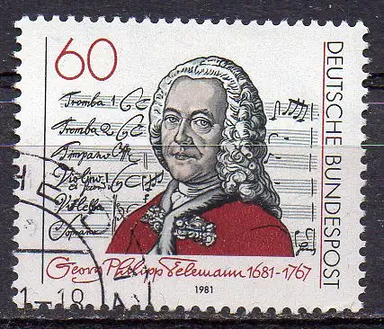 BRD, Mi-Nr. 1085 gest., Georg Philipp Telemann