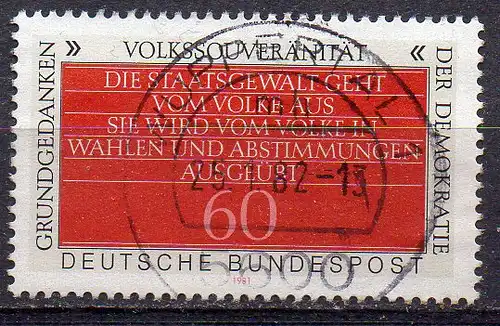 BRD, Mi-Nr. 1107 gest., Grundgedanken der Demokratie