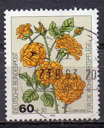 BRD, Mi-Nr. 1151 gest., Wohlfahrt 1982 - Gartenrosen
