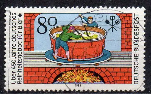 BRD, Mi-Nr. 1179 gest., 450 Jahre deutsches Reinheitsgebot für Bier