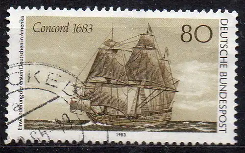BRD, Mi-Nr. 1180 gest., Einwanderung der ersten Deutschen in Amerika