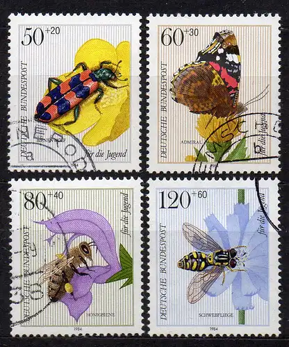 BRD, Mi-Nr. 1202 - 1205 gest., kompl., Jugend 1984 - Insekten