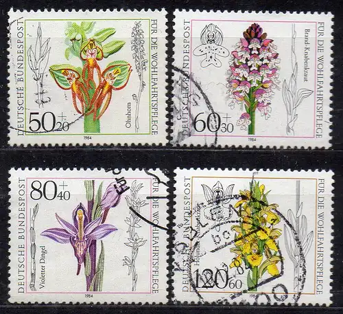 BRD, Mi-Nr. 1225 - 1228 gest., kompl., Wohlfahrt 1984 - Orchideen