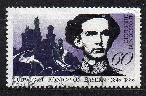 BRD, Mi-Nr. 1281 gest., 100. Todestag von König Ludwig II. von Bayern