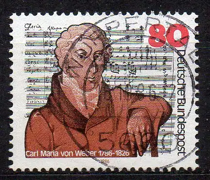 BRD, Mi-Nr. 1284 gest., Carl Maria von Weber