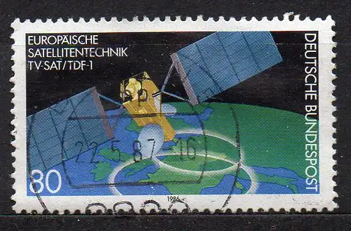 BRD, Mi-Nr. 1290 gest., Europäische Satellitentechnik