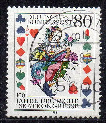 BRD, Mi-Nr. 1293 gest., 100 Jahre Deutsche Skatkongresse