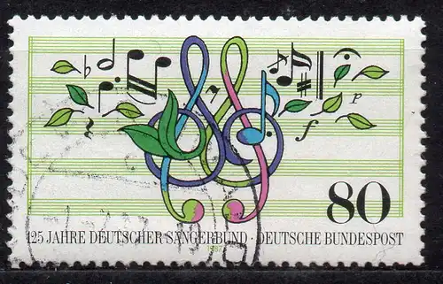 BRD, Mi-Nr. 1319 gest., 125 Jahre Deutscher Sängerbund