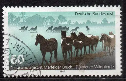 BRD, Mi-Nr. 1328 gest., Wildpferde im Merfelder Bruch, Dülmen
