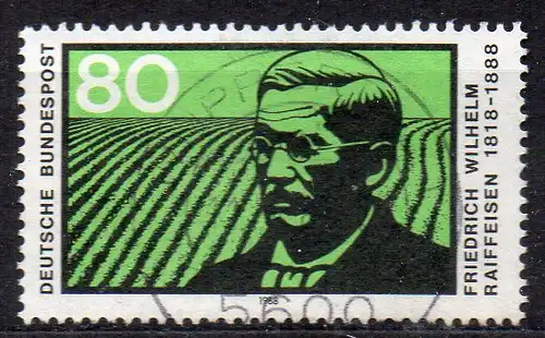 BRD, Mi-Nr. 1358 gest., Friedrich Wilhelm Raiffeisen