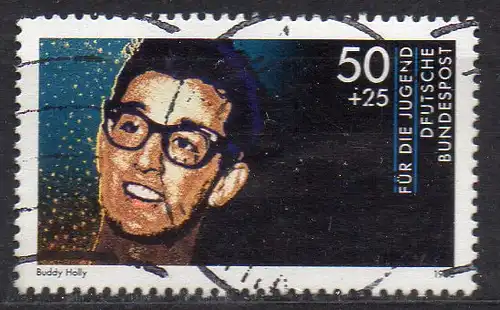 BRD, Mi-Nr. 1360 gest., Jugend 1988 - Idole der Rockmusik: Buddy Holly