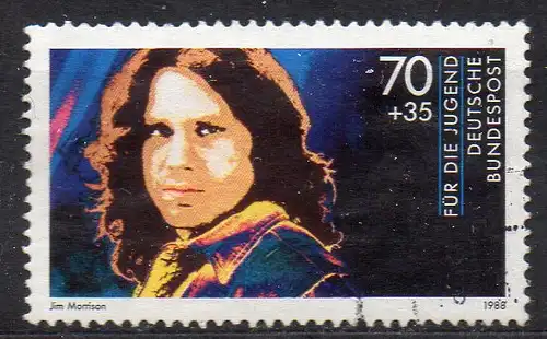 BRD, Mi-Nr. 1362 gest., Jugend 1988 - Idole der Rockmusik: Jim Morrison