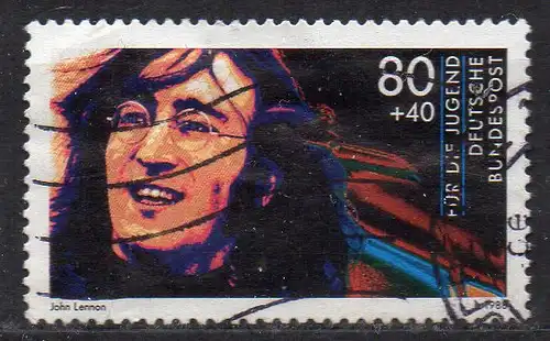 BRD, Mi-Nr. 1363 gest., Jugend 1988 - Idole der Rockmusik: John Lennon