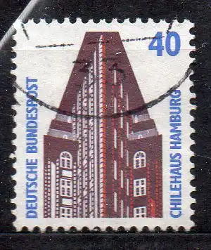 BRD, Mi-Nr. 1379 gest., Sehenswürdigkeiten - Chilehaus, Hamburg