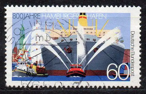 BRD, Mi-Nr. 1419 gest., 800 Jahre Hamburger Hafen