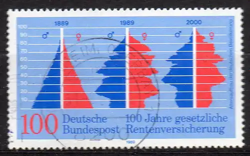 BRD, Mi-Nr. 1426 gest., 100 Jahre gesetzliche Rentenversicherung