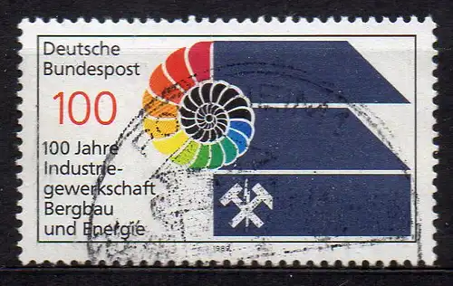 BRD, Mi-Nr. 1436 gest., 100 Jahre Industriegewerkschaft Bergbau und Energie