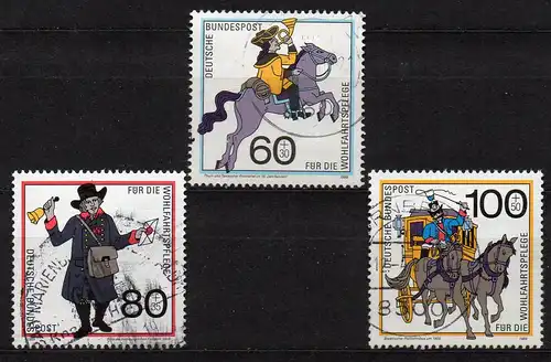 BRD, Mi-Nr. 1437 - 1439 gest., kompl., Wohlfahrt 1989 - Postbeförderung