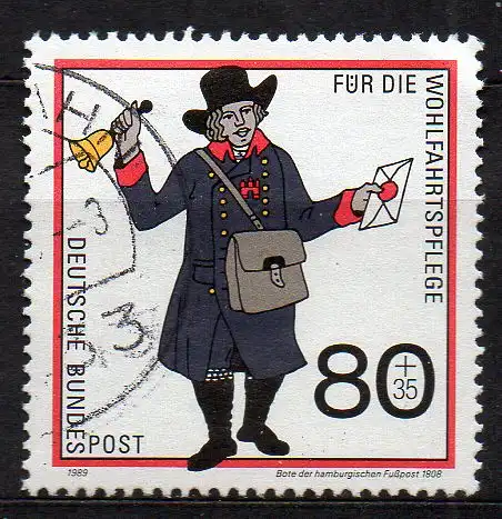 BRD, Mi-Nr. 1438 gest., Wohlfahrt 1989 - Postbeförderung
