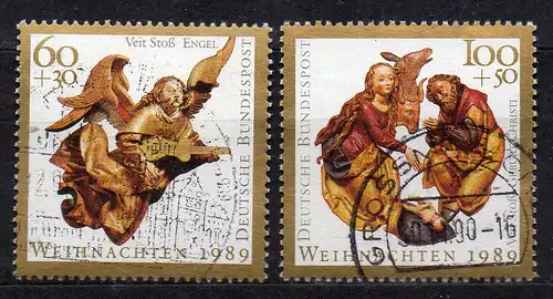 BRD, Mi-Nr. 1442 - 1443 gest., kompl., Weihnachten 1989