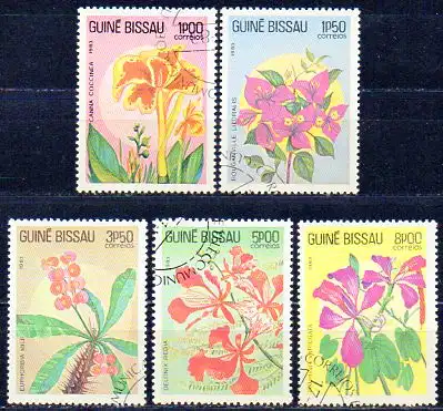 Guinea-Bissau, Mi-Nr. 724 u. a. gest., Blumen