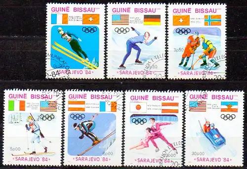 Guinea-Bissau, Mi-Nr. 738 - 744 gest., kompl., Olympische Winterspiele 1984, Sarajevo