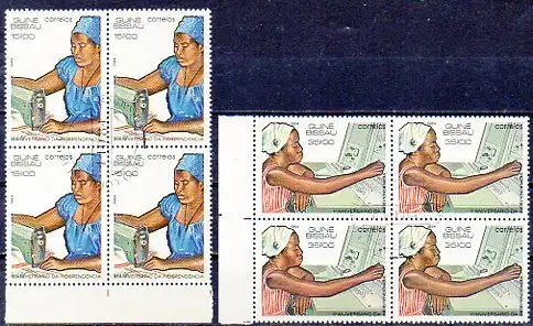 Guinea-Bissau, Mi-Nr. 801 + 802 gest. im 4´er-Block, 11 Jahre Unabhängigkeit