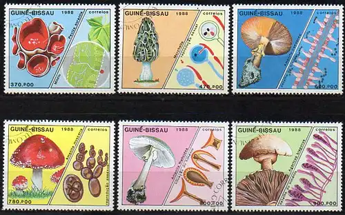 Guinea-Bissau, Mi-Nr. 989 u. a. gest., Pilze