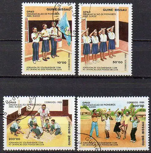 Guinea-Bissau, Mi-Nr. 996 - 999 gest., kompl., Jugendpioniere