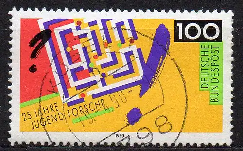 BRD, Mi-Nr. 1453 gest., 25 Jahre Wettbewerb \"Jugend forscht\"