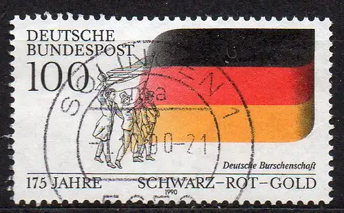 BRD, Mi-Nr. 1463 gest., 175 Jahre Nationalfarben Schwarz-Rot-Gold