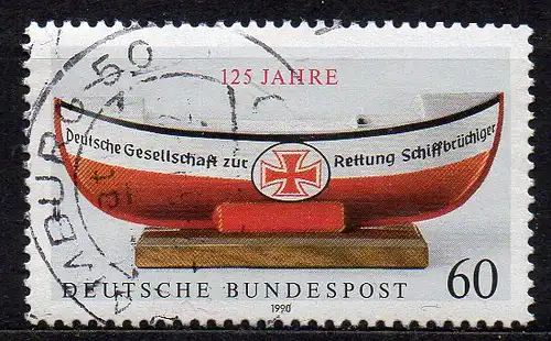 BRD, Mi-Nr. 1465 gest., 125 Jahre Deutsche Gesellschaft zur Rettung Schiffbrüchiger
