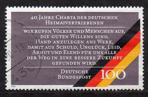 BRD, Mi-Nr. 1470 gest., Charta der deutschen Heimatvertriebenen