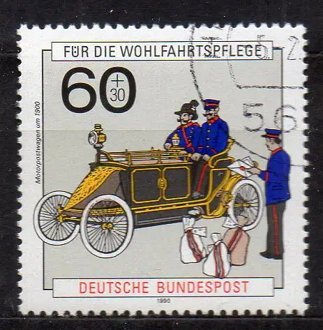 BRD, Mi-Nr. 1474 gest., Wohlfahrt 1990 - Geschichte der Post und Telekommunikation