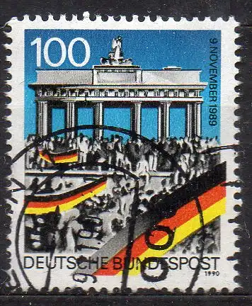 BRD, Mi-Nr. 1482 I gest., 1. Jahrestag der Öffnung der innerdeutschen Grenzen und der Berliner Mauer
