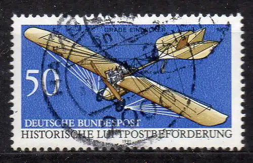 BRD, Mi-Nr. 1523 gest., Historische Luftpostbeförderung - Flugzeug Grade-Eindecker