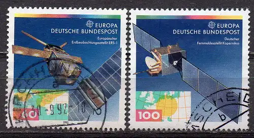 BRD, Mi-Nr. 1526 - 1527 gest., kompl., Europa CEPT 1991 - Europäische Weltraumfahrt
