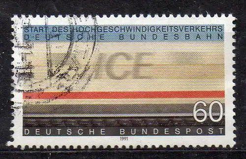BRD, Mi-Nr. 1530 gest., Start des Hochgeschwindigkeitsverkehr der Deutschen Bahn